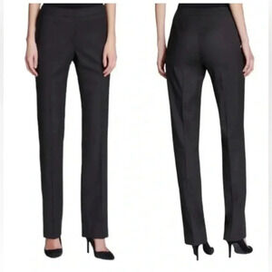 Lafayette 148 New York Straight Leg Stretch Wool Pants Size 4 Grey Hue